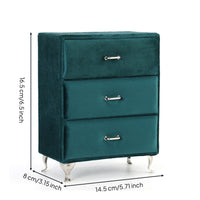 Jewelry Cabinet with Drawers Peacock Green Jewelry Storage Cabinet Soft-Lined Mini Dresser for Women, Teens