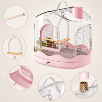 Portable Parrot Carrier Cage for Cockatiels and Budgies, Small Bird Travel Cage with Handle, Mini Bird Outing Bag