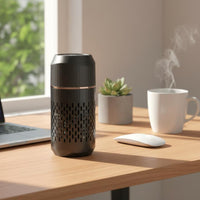 Rechargeable Car Air Purifier HEPA Filter USB Desktop Air Purifier Colorful Ambient Light for Office, Bedroom