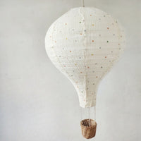 Whimsical Hot Air Balloon Lampshade with Basket Dreamy Hot Air Balloon Hanging Lampshade Cozy Lamp Soft for Baby, Bedroom