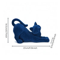 Stretching Cat Figurine Decorative Lounging Cat Statue Home Decor for Simple Decor Lovers, Living Room