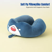 Cartoon U-Shaped Neck Pillow, Embroidered, Office Nap, Travel, Portable, Random Creature Design