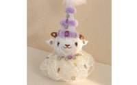 Sheep Ornament with Beads Cute Stuffed Sheep Lamb Stuffed Doll Fuzzy Soft for Collectors, Backpack, Desk