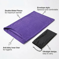 Fleece Sleeping Bag Liner Lightweight, Double-Sided Warm Camping Liner, for Hostels and Outdoors