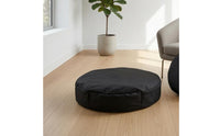 Padded Cylindrical Storage Bag Zippered Backpack Strap Bag Black