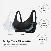Women's Bras Non Wired Full Coverage with Back Support, Seamless Everyday Wear for All Season Comfort, with Thin Cups