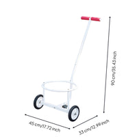 Hand-Push Bucket Cart Angled Handle Rolling Utility Cart Heavy Duty Metal Trolley for Household Flooring