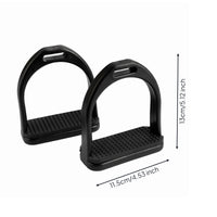 Textured Grip Black Resin Stirrup Rectangular Footbed Children's Stirrup Curved Arch Kids Western Stirrups Anti-Slip for Saddle