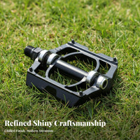 2 Pieces 4 Bearing Cycle Pedals Aluminum Alloy Bike Pedals Non-Slip Surface for Road Cyclists, Daily Commuting