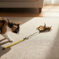 Cat Teaser Rod with Bell Interactive Play Cat Feather Teaser Steel Wire Feather Toy for Indoor