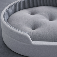 Waterproof Dog Bed, Large Grey Cooling Mat Pet Bed, Indestructible Tear Resistant Polymer for All-Season Use