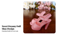 1:4 Doll High Heel Doll Shoes Miniature High Heeled Shoes for Display