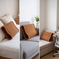Imitation Rattan Contour Neck Support Pillow Washable Neck Support Pillow Curved Cushion Contoured for Bed