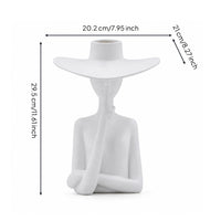 Abstract Vase with Hollow Top Minimalist Human Figure Sculpture Sculptural Decorative Ornament for Tabletop