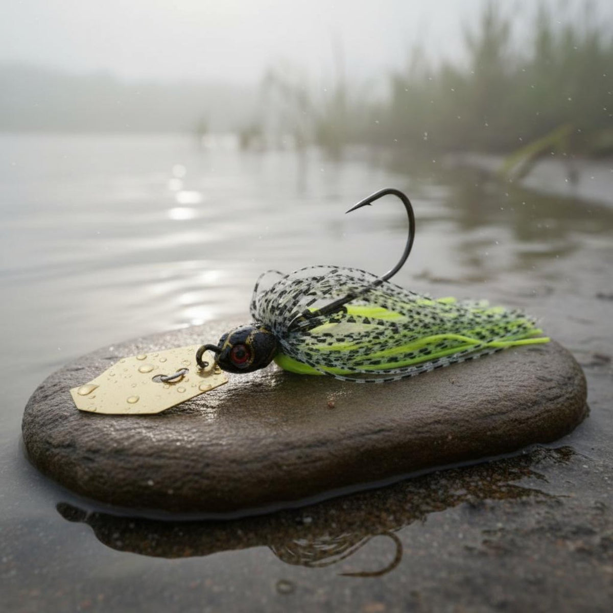 Bladed Jig Stainless Steel Bladed Chatter  Lure Realistic 3D Eyes Vibrating Jig for Bass Anglers