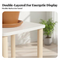 Floor-Standing 2-Tier Planter Rack Minimalist aesthetic Tiered Plant Stand Space-Saving Home Decoration adaptable Use for Homeowners, Apartment Dwellers, Office Workers, Living Room, Indoor, Balcony, Bedroom