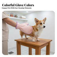 Soft Material Microfiber Dog Drying Towel Glove Skin-Friendly Pet Drying Glove Machine Washable for Professional Groomers, Bathtime, Home