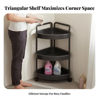 Multi-Tier Corner Shelf Space-Saving Floor Standing Organizer Large Capacity Utility Cart for Homeowners, Students, Washroom, Kitchen, Bedroom