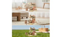 Wooden Kitchen Appliance Set Mixer with Accessories Realistic Wooden Mixer Set Interactive Playset for Daycare