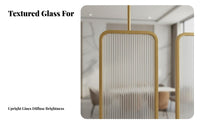 360° Rotation Rotating Fluted Glass Panel Luxury Design Partition Screen Semi-Transparent Room Divider Frosted Translucent for Business Owners, Interior Designers, Office Workers, Entrance Hall, Reception Area, Bedroom, Studio Apartment