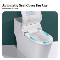 Contactless Less Operation Hygienic Toilet Seat Cover System Contactless-Costless Automatic Toilet Seat Cover Dispenser Waterproof IPX4 Bathroom Fixture Double Power Supply for Business Owners, Property Managers, Public Restrooms, Hospital