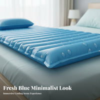 Waterproof Water-Filled Cooling Mattress Long-Lasting Summer Sleeping Pad Reinforced Edges Inflatable Water Bed Mat for Elderly, Students, Dorm Room, Sofa