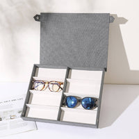 8 Slot Glasses Box Dust Protection Textile Sunglasses Organizer for Collectors