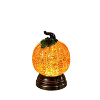 跨境新品 Glitter Lighted Pumpkin Snow Globe闪亮万圣节南瓜灯