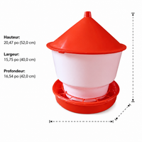 Automatic Chicken Feeder, Pest-Proof Poultry Seed Dispenser, Red and White Waterproof Lid