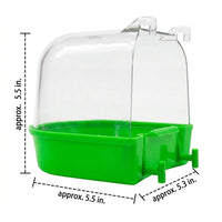 Bird Bathing Box with Lid for Parrot and Cockatiel, Cage Hanging Indoor Bird Bath, Small Bird Grooming and Washing Station