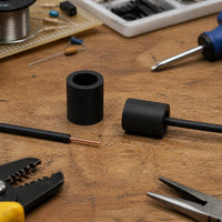 Round Silicone Rubber End Caps for Tubes and Pipes - Black/White, Various Inner Diameters (50-Pack)