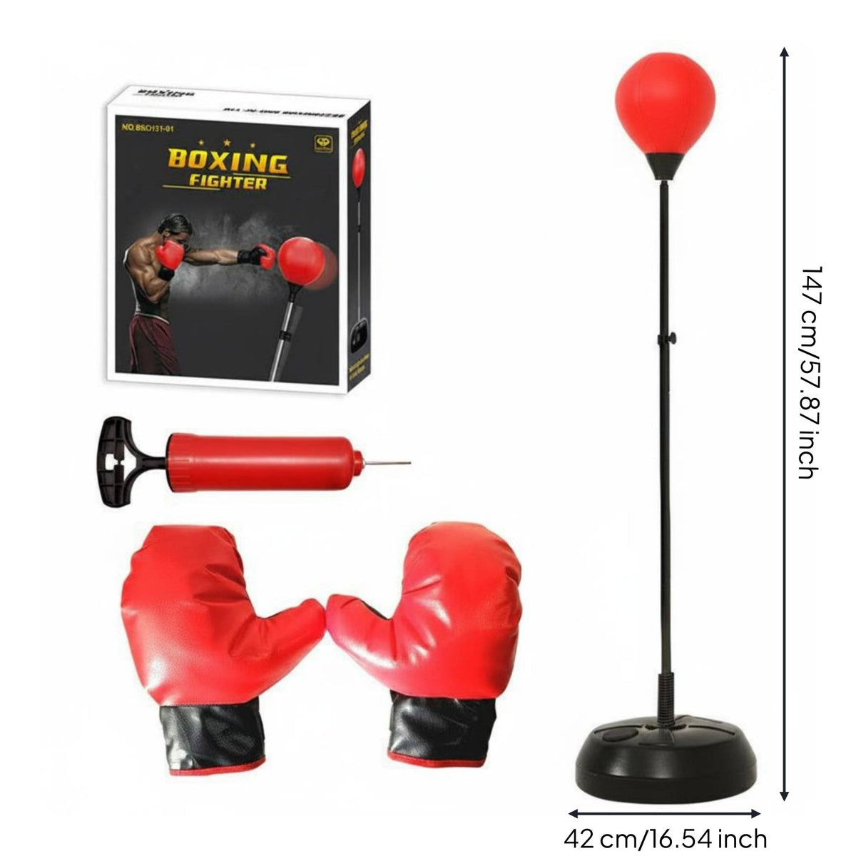 Reaction Training Bounce-Back Punching Ball PU Material Rebound Boxing Bag Stress Relief Bounce-Back Striking Bag Height Adjustable
