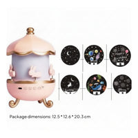 Soothing Carousel Night Light Multicolor Night Light Display Compact Carousel Light Display Silent for Children, Bedroom, Desk