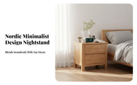 Nordic aesthetic 2-Drawer Nightstand with Lock Modern Design Bedside Table Minimalist Aesthetic Bedroom Furniture space-saving Size for Apartment Dwellers, Homeowners, Securitymindful Individuals, Small Spaces, Home, Dorm Room