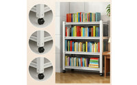 Rolling Bookshelf Mobile Bookshelf with Wheels Freestanding Rolling Bookcase for Students, Professionals, Home Office, Study Room, Classroom