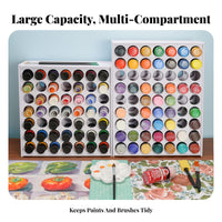 Puncheffortless Installation Multi-Slot Paint Holder Wall-Mounted or Desktop Multi-Hole Bottle Holder Large Capacity Pigment Storage Rack Space-Saving Design for Painters, Hobbyists, Model Makers, Art Studio, Workshop
