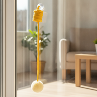 Interactive Suction Cup Spring Cat Toy with Rabbit Fur Ball for Play and Exercise