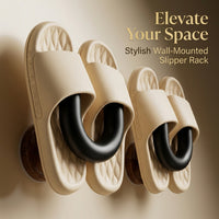 Suction Cup Slipper Holder for Shower, Wall Mounted Shoe Organizer for , Walnut Wood Rack