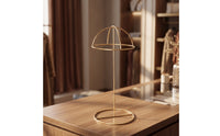 Stainless Steel Hat Display Stand Brushed Metal Hat Stand with Dome Support Minimalist Height Adjustable for Boutiques, Collectors, Dressing Room, Closet