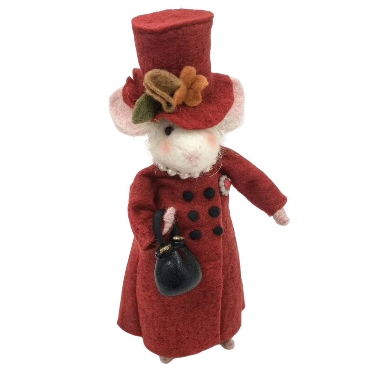 Miniature Felt with Glasses Collectible Figurine for Bookshelf, Dollhouse