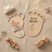 2 Pieces Baby Development Plaque Smooth Photo Prop Premium for Expectant Parents