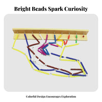 Tactile Experience Math Bead Chains with Frame Develops Fine Movement Skills Educational Bead Chains and Squares Improves Hand-Eye