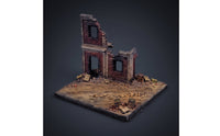 Building Ruin Cityscape Resin Base with Rubble Scenery Miniature for Modelers Dioramas, Wargaming