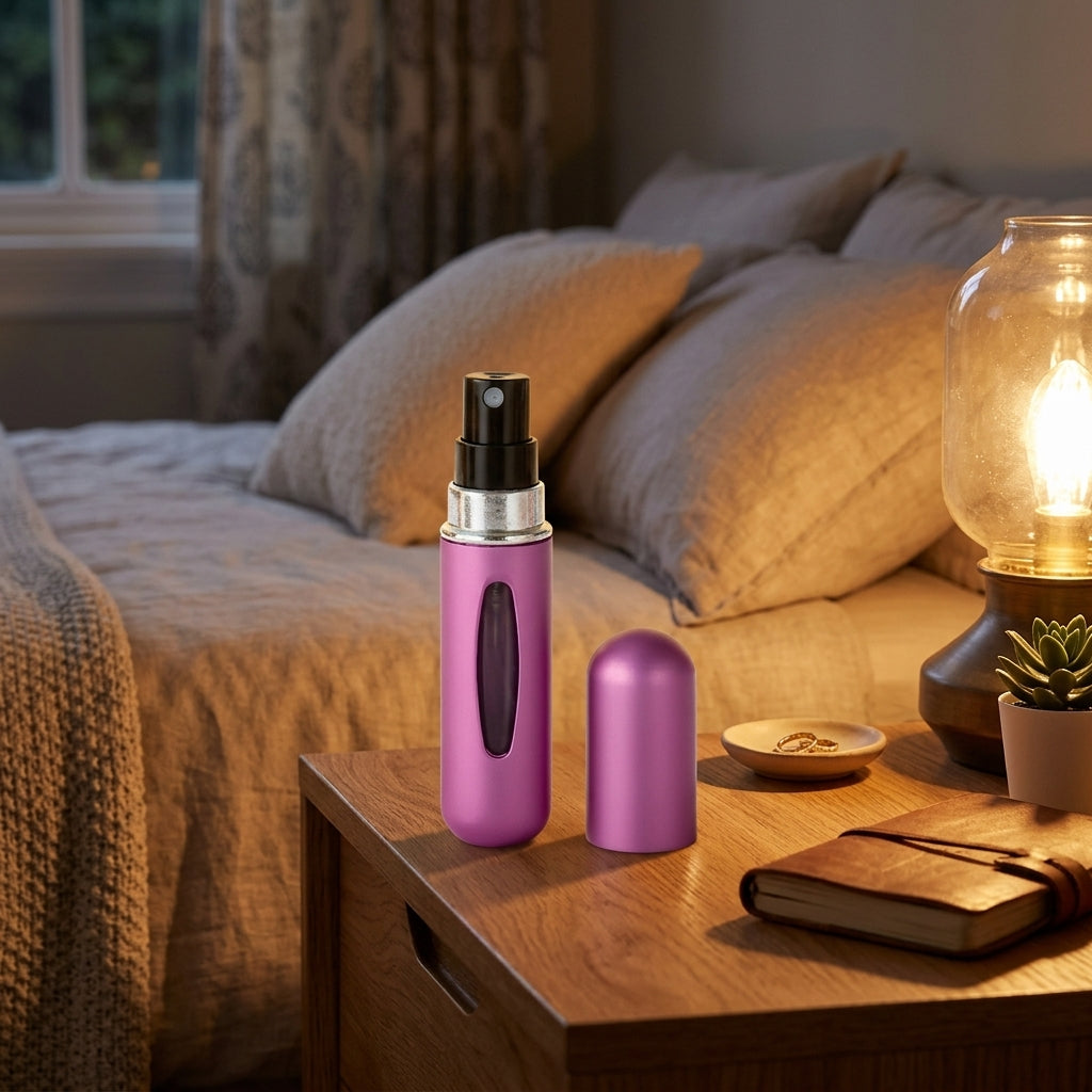 Spray Bottles for Travel Perfume Bottle Use, Refillable Travel Bottle with Glass Inner Core, 5ml Travel Size Pump Spray, Aluminum Perfume Bottle