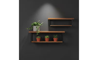 Wall-Mounted Metal Brackets Space-Saving Wall Shelves with Metal Brackets Sturdy for Entryway