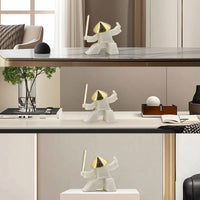 Tabletop Figurine Abstract Fighter Figurine Geometric Statue for Homeowners, Art Collectors, Office, Bookshelf