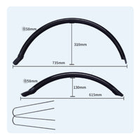 Wide Compatibility Front and Rear Bike Fenders Long-Lasting Material Front and Rear Mudguard Set Easy Installation for Rainy Days