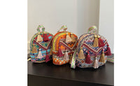 Decorative Tassels Ethnic-Style Backpack Zigzag Trim Boho Backpack Structured Shape