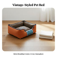 Thickly Padded Rectangular Dog Bed Non-Slip Bottom Supportive Rim Pet Bed All Seasons Cushioned Cat Lounger Reversible Cushion for Dogs, Cats, Small Pets, Kennel, Crate