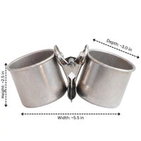 Bird Cage Feeder and Stainless Metal Avian Food Bowl with Clip, Secure Bird Water Bowl, Bird Feeder Bowl for Medium Parrot